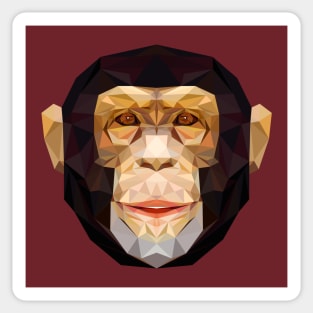 Portrait of Monkey Face | Polygonal Animals Sticker